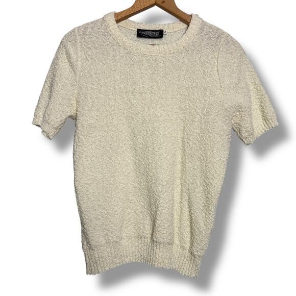 Vintage Givenchy Sport Knit Jacket Cream Short Sleeve Sweater Set Size Large - Picture 7 of 12